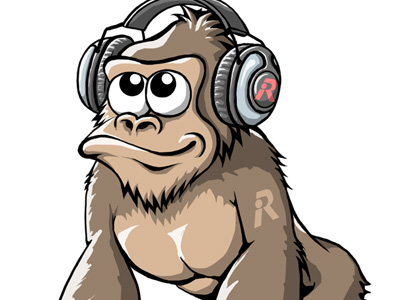 Gorilla Cartoon/Maskottchen Entwurf für Riedel.